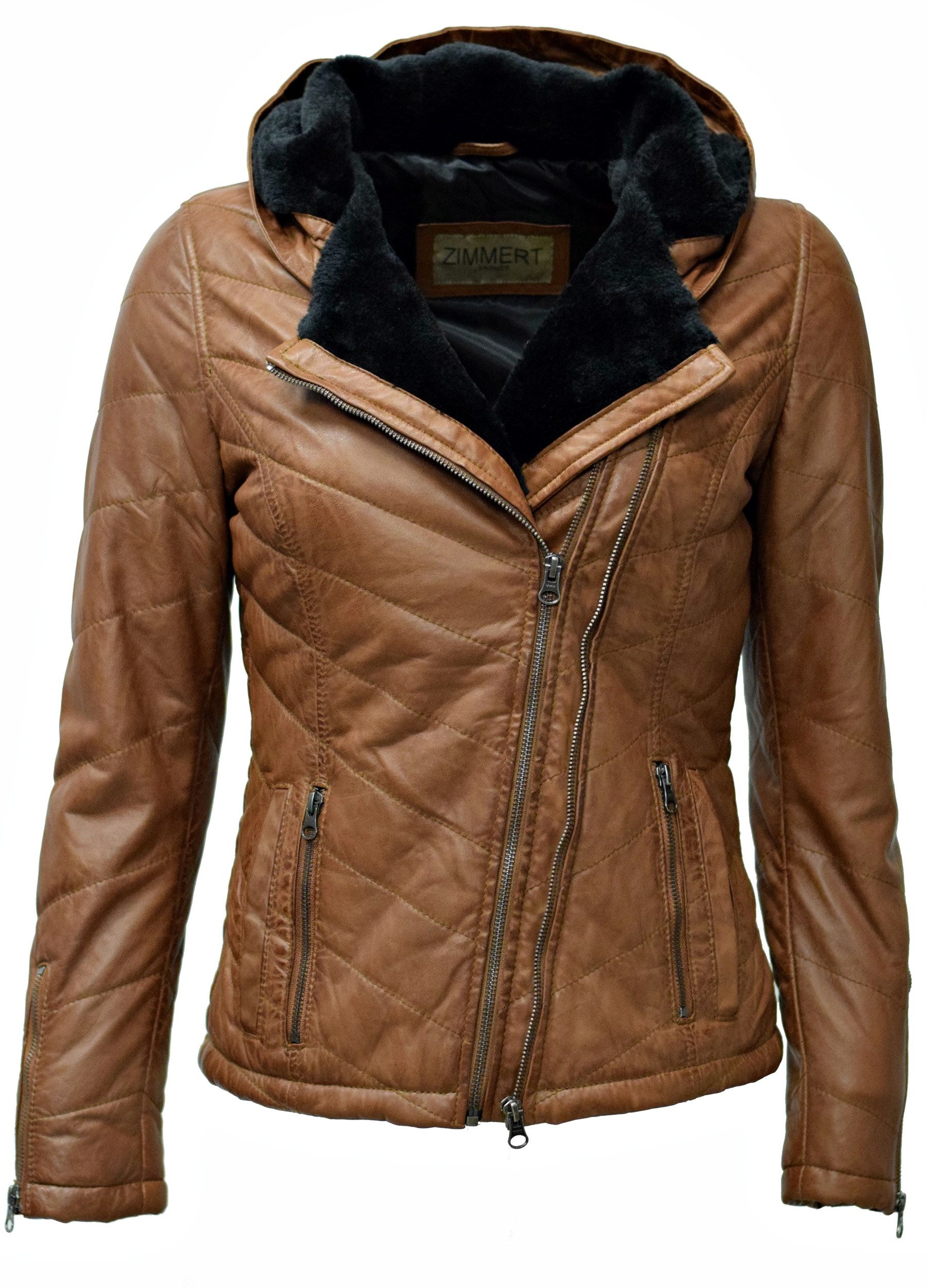 Zimmert Leather Lederjacke Britney Stepp-Lederjacke weichem Leder, Kapuze, günstig online kaufen