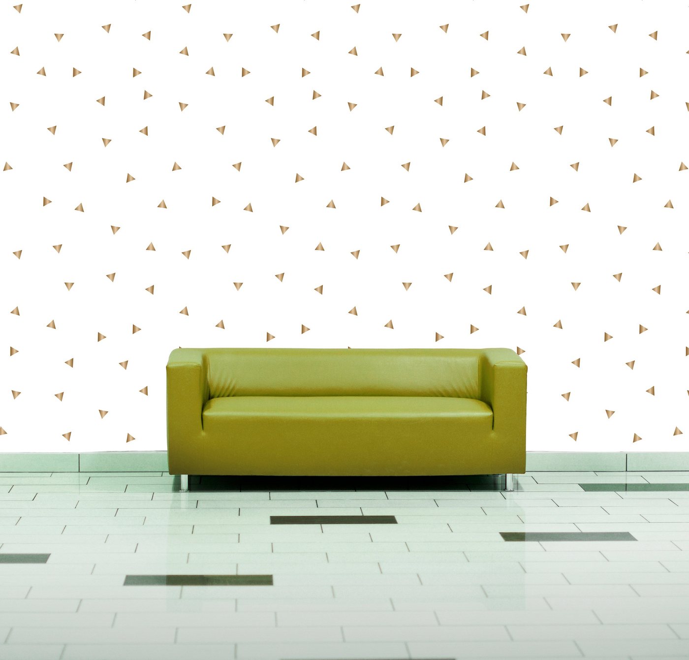 queence Vinyltapete »Dreiecke-Gold«, 90 x 250 cm, selbstklebend-HomeTrends