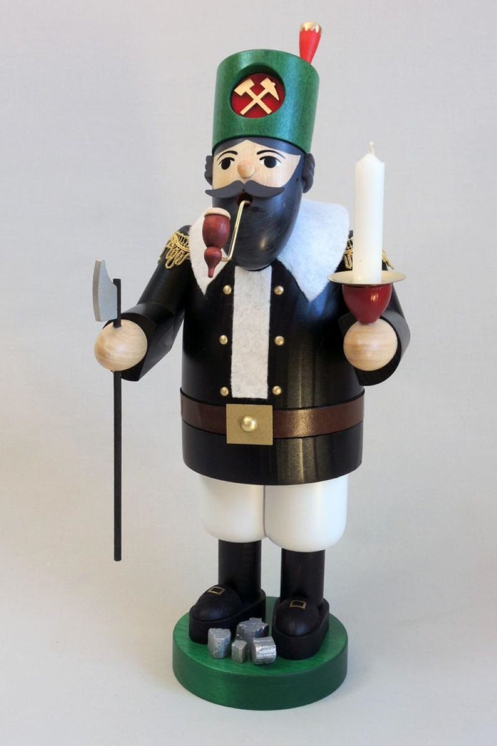 Richard Glaesser Räuchermännchen Bergmann, Höhe 41cm, Handwerkskunst original Erzgebirge