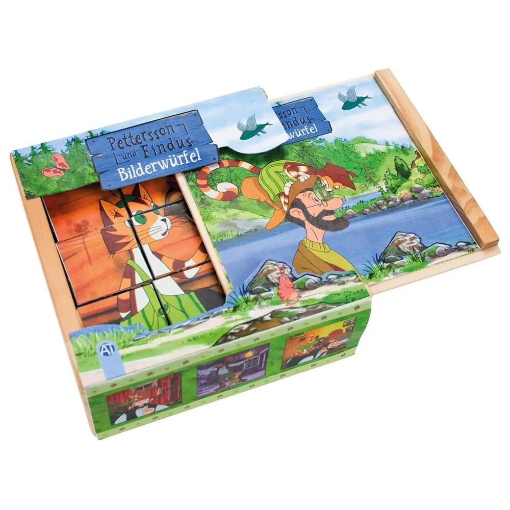 Trötsch Verlag Puzzle Holz-Bilderwürfel "Pettersson und Findus", Puzzleteile