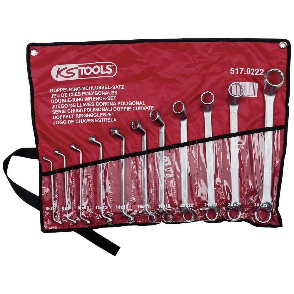 KS Tools Накидной ключ Doppel-Ringschlüssel-Satz, gekröpft, 11-tlg