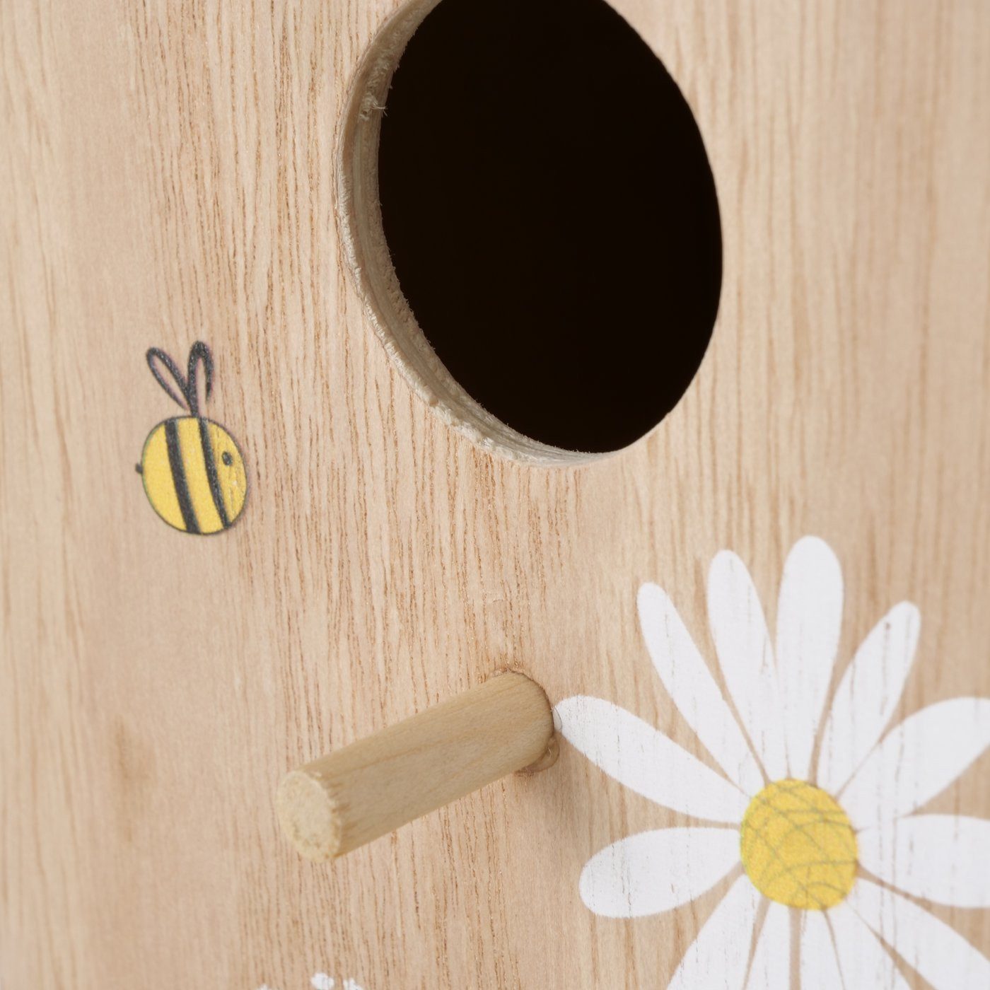 BOLTZE Vogelhaus Vogelhaus aus Holz " Welcome " mit Blumendruck natur/cremeweiß von Bol