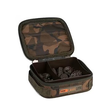 FOX International Tragetasche Fox Camolite Zubehörtasche Rigid Lead Bits Bag, Mit starren Trennwandeinsätzen ausgestattet, Kompaktes Design, sodass Sie in die meisten Tackletaschen passt, In der einzigartigen Fox Camo-Tarnfarbe, Polyestertragegriffe an mehreren Seiten, Maße: 18.5cm x 14.5cm x 7cm