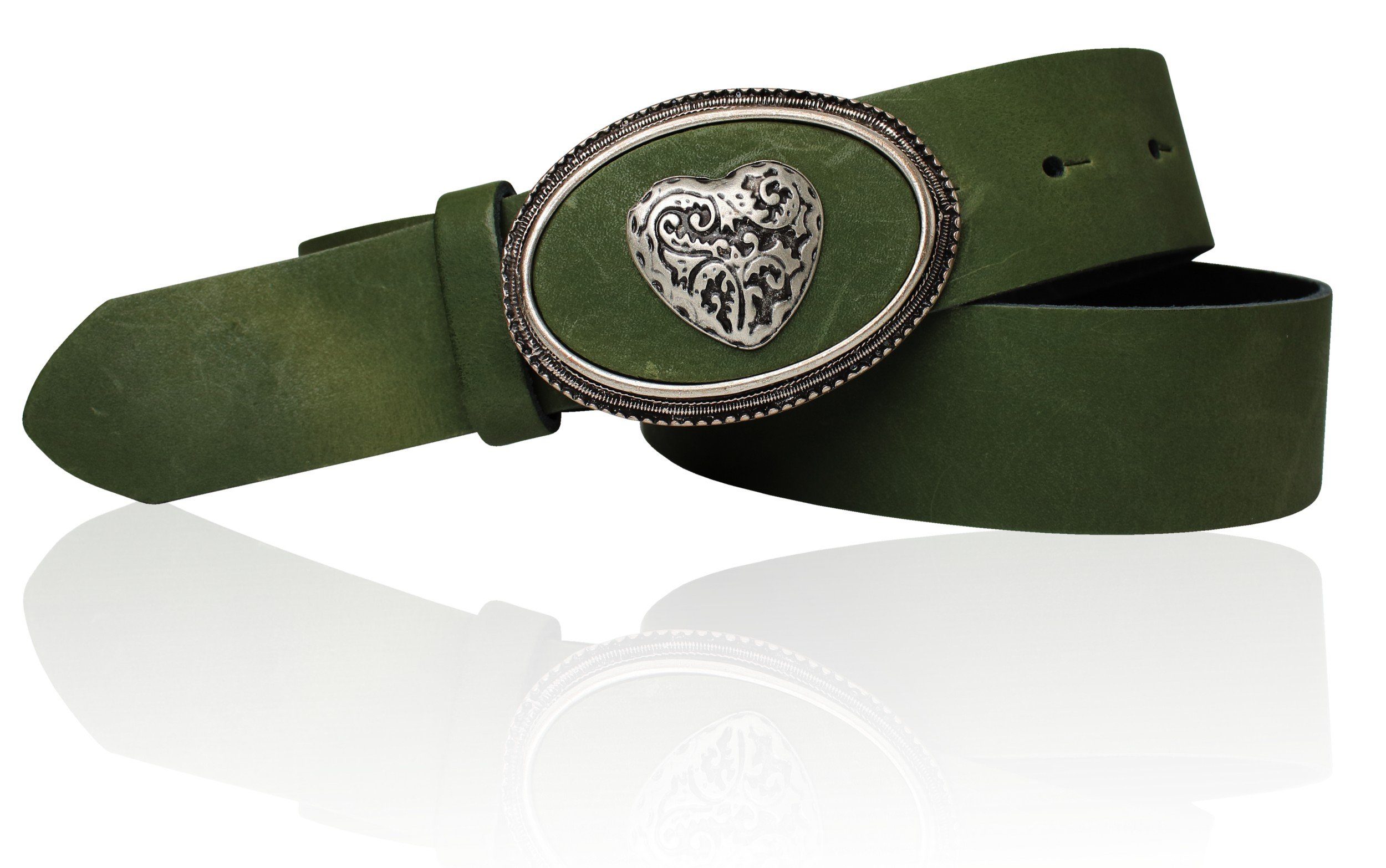 FRONHOFER Trachtengürtel - Bayerischer Gürtel Mit 2 Löwen Schnalle Made In Germany