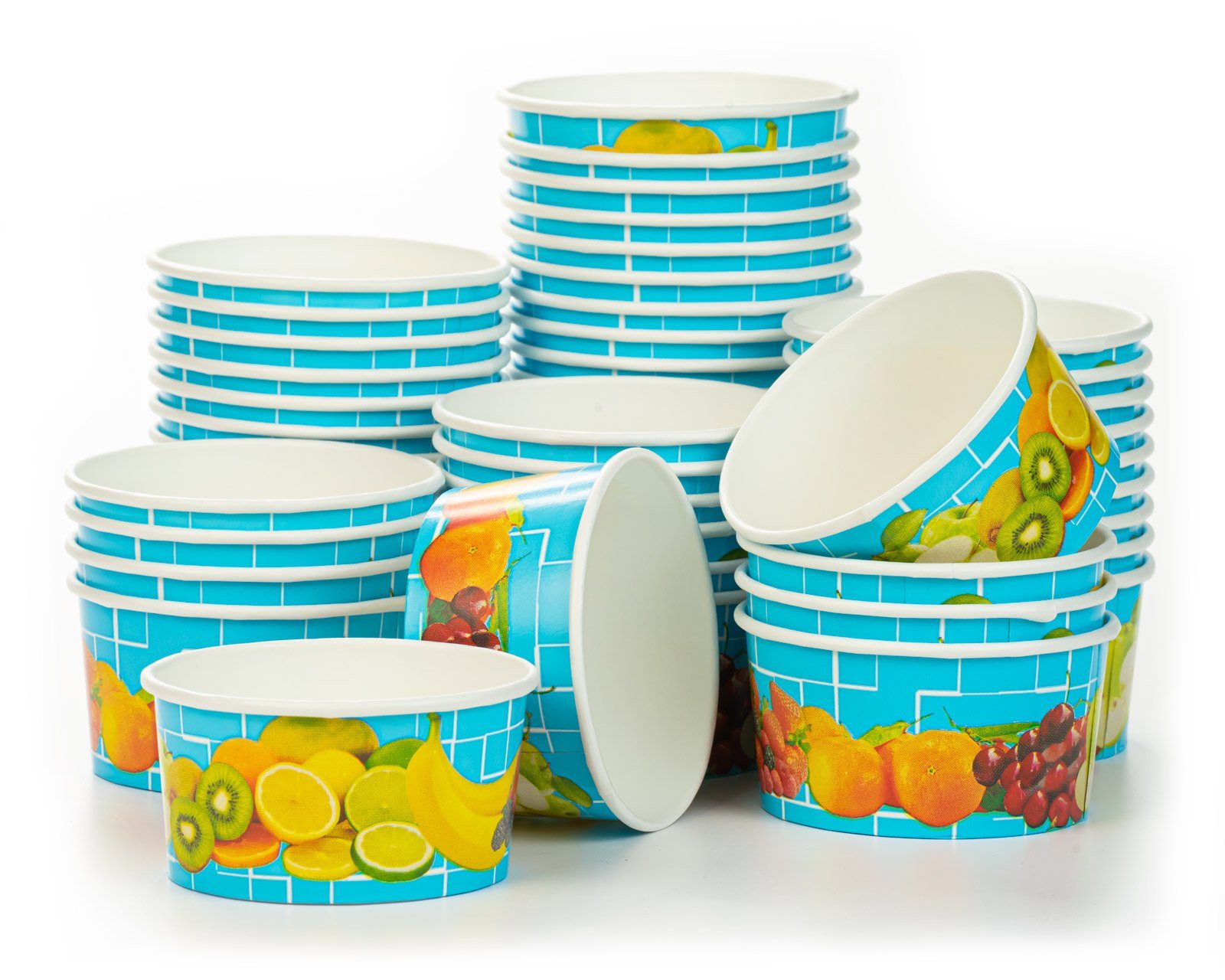 OCTOPUS Becher 50x Eisbecher, Eis- Pappbecher, Früchtebecher mit 160ml Füllvolumen, 50-tlg., Pappe