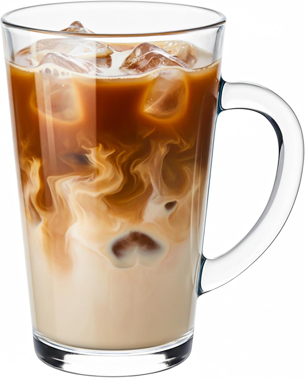 KONZEPT Gläser-Set 6-teilig Latte Macchiato – 300 ml Kaffeetassen, 6-tlg., aus Glas mit Henkel, hitzebeständig & spülmaschinengeeignet