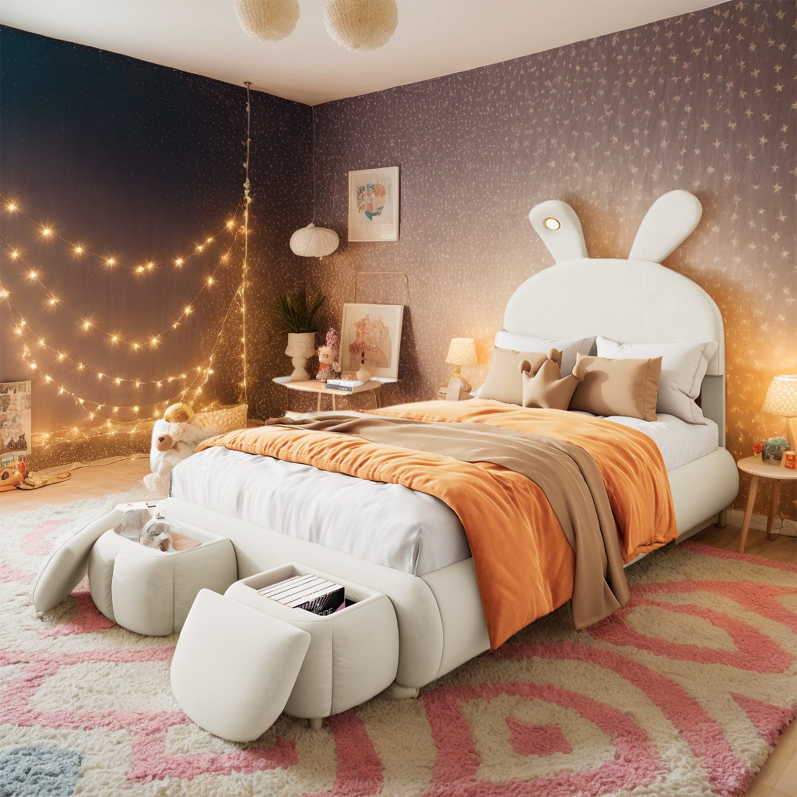 OKWISH Kinderbett Funktionsbett Stauraumbett Polsterbett (90x200 günstig online kaufen