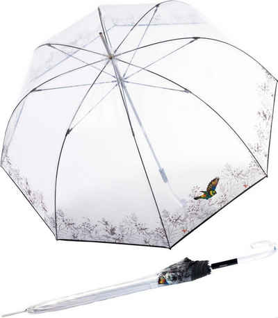 Knirps® Stockregenschirm Damen Glockenschirm C.760 transparent neptun, durchsichtig, mit schönem Aufdruck