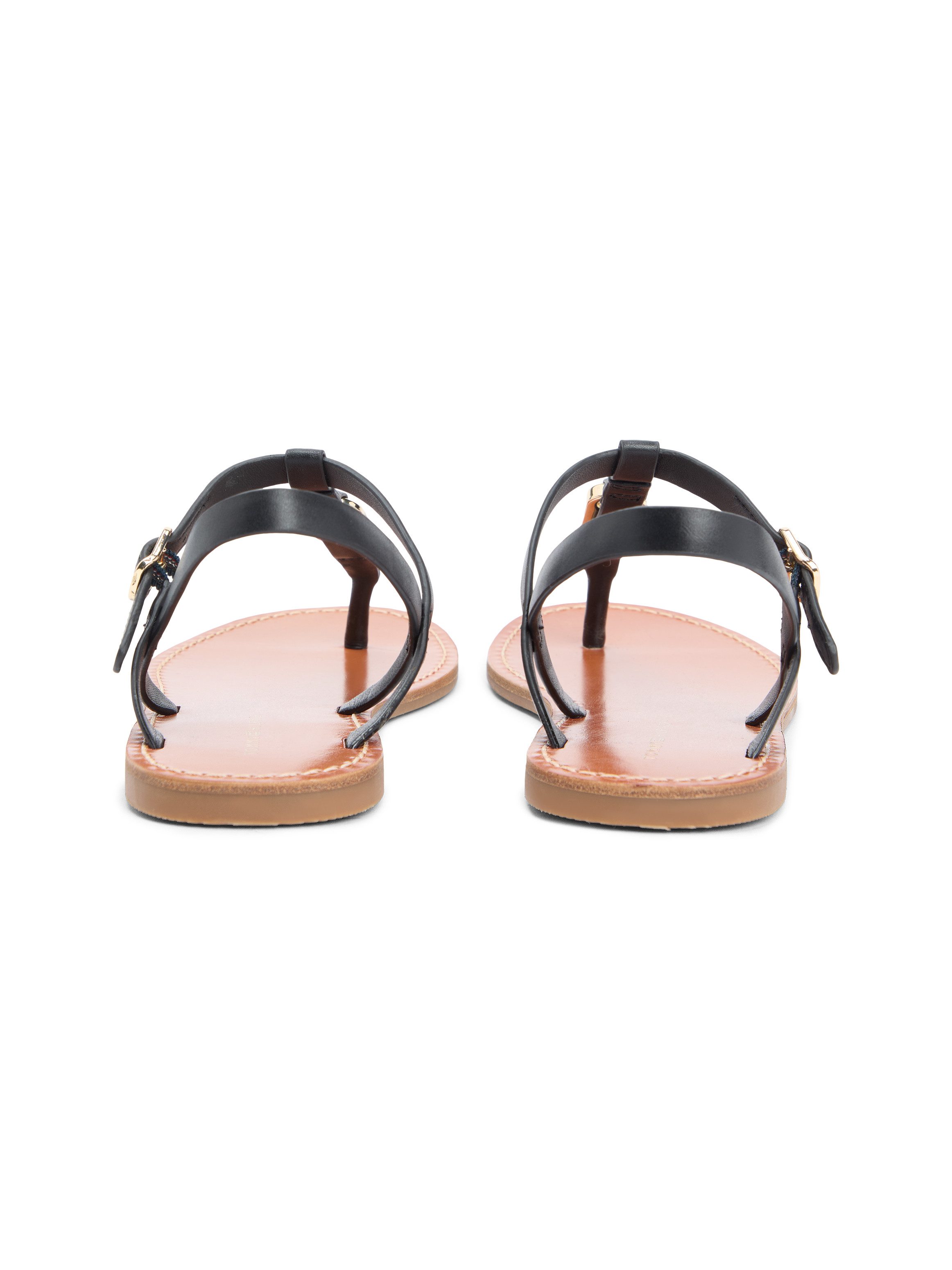 Tommy Hilfiger LEATHER THONG SANDAL Riemchensandale Sommerschuh, Sandalette mit Schmucklogo