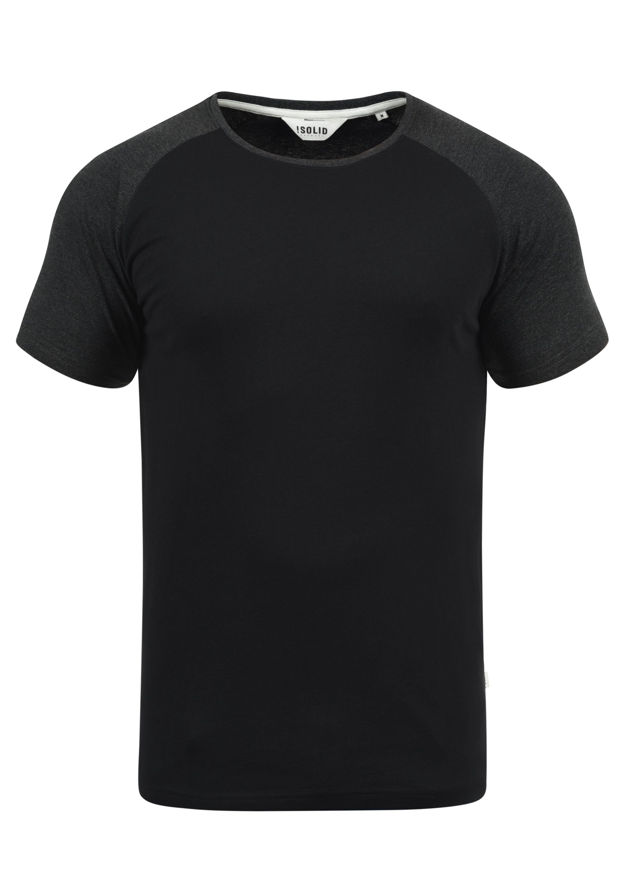 !Solid Rundhalsshirt SDBastian Kurzarmshirt im Baseball-Look Black (9000)
