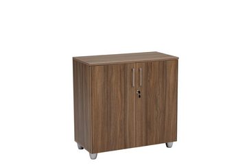 Furni24 Aktenschrank Aktenschrank, 80 cm x 40 cm x 80 cm Nussbaum Dekor/Anthrazit