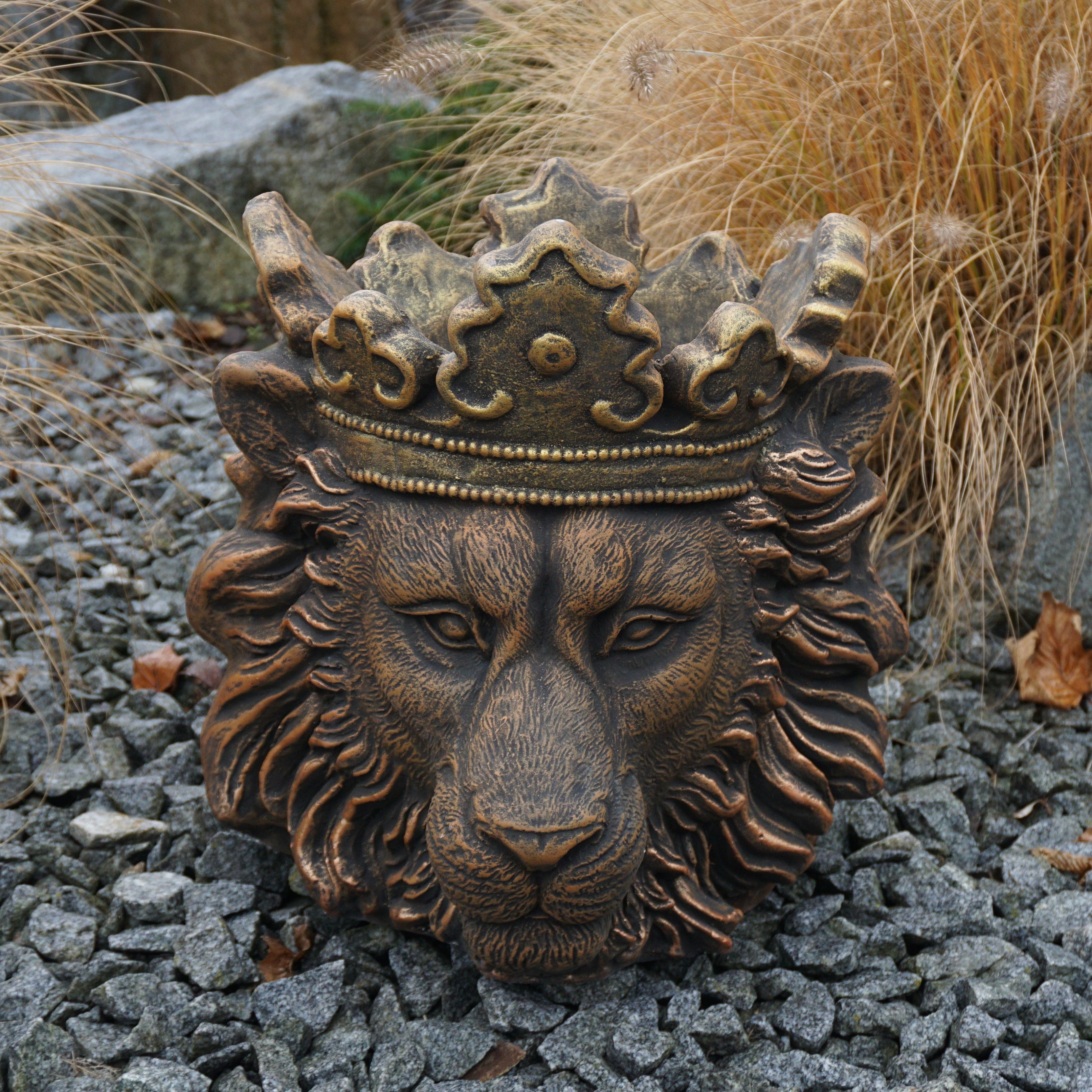 gartendekoparadies.de Pflanzkübel Blumentopf Löwe Pflanzgefäß aus Steinguss, H. 41 cm, 6 Liter, 40 kg, Frostsicher