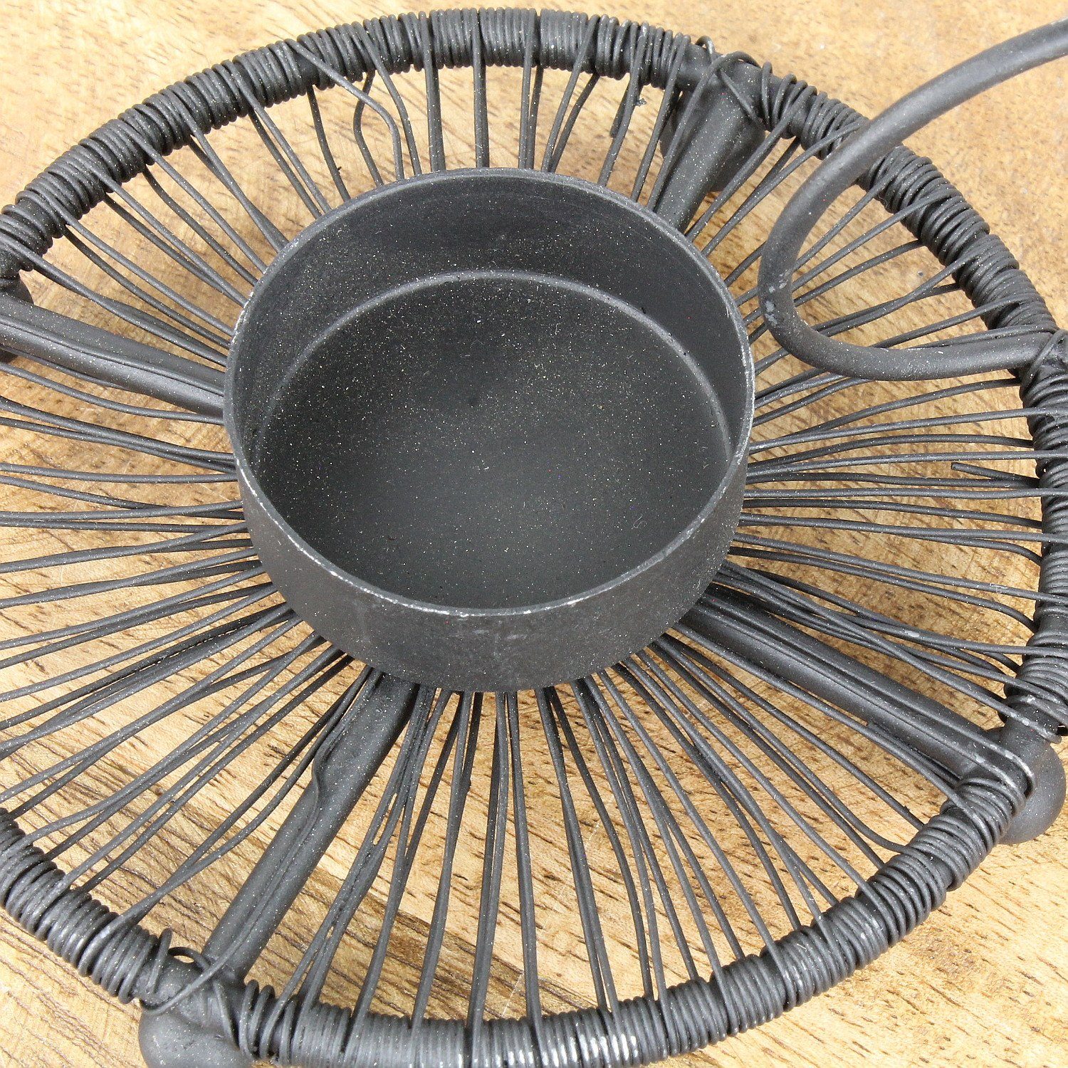Macosa Home Kerzenhalter modernes Design Kerzenständer Tisch-Dekoration Kerzen Halter Teelicht (2 St), 2 Teelichthalter Kerzenhalter Metall schwarz rund Kerzenleuchter Griff