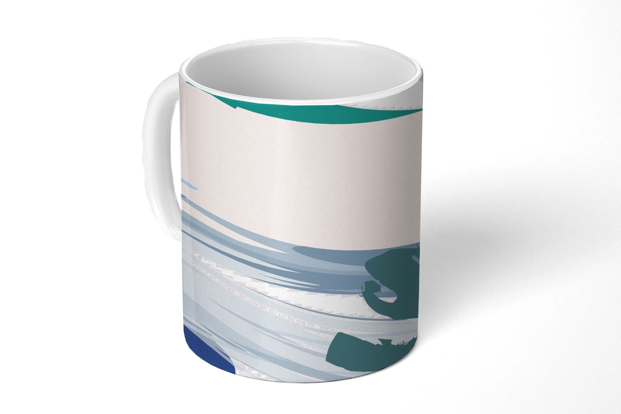 Becher, Sommer MuchoWow Farbe, Keramik, Geschenk Tasse Monstera Teetasse, - Kaffeetassen, Teetasse, -