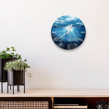 DEQORI Wanduhr 'Querschnitt Wasserpegel' (Glas Glasuhr modern Wand Uhr Design Küchenuhr)