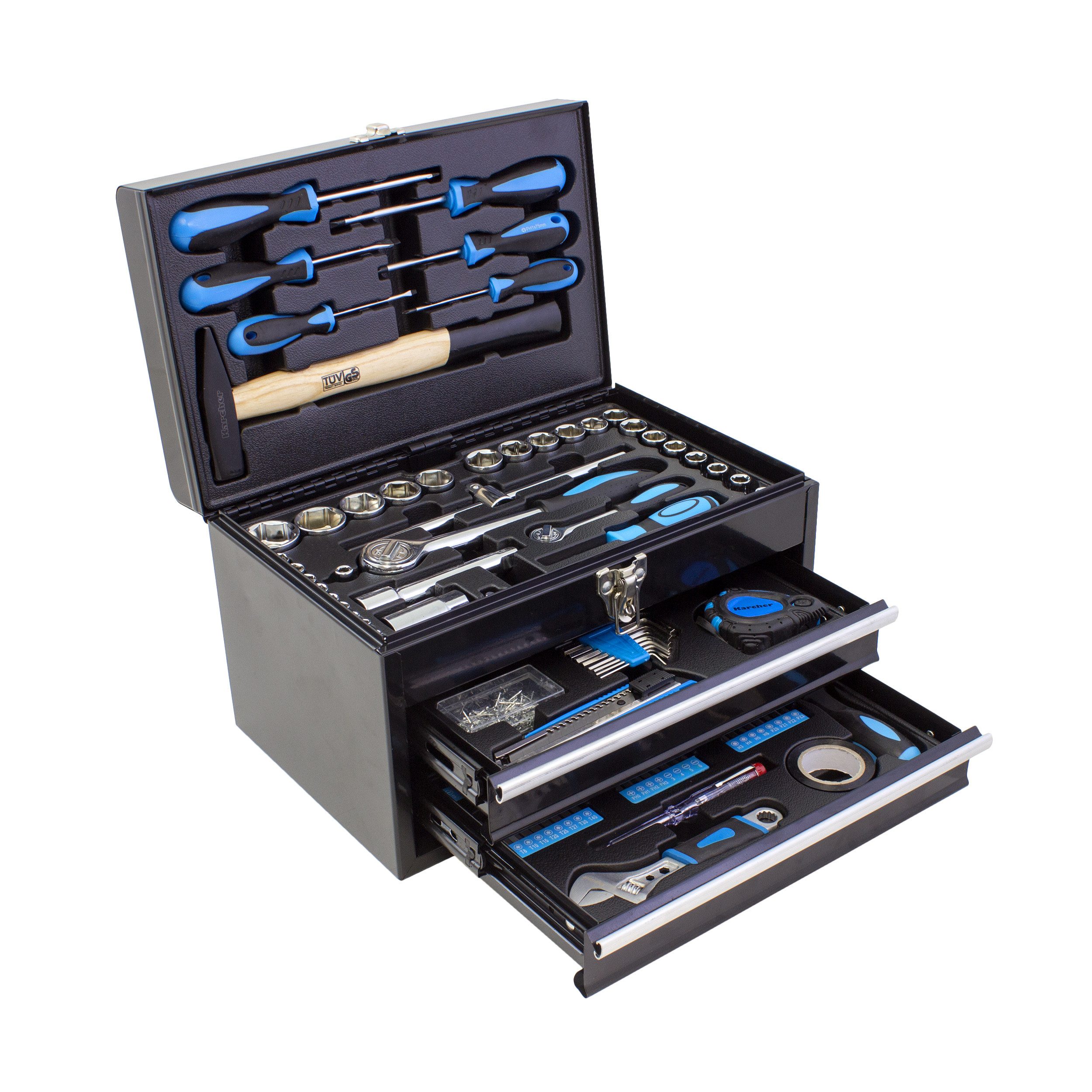 Karcher Werkzeugset 117-teilig, (117-tlg), Chrom Vanadium & Karbonstahl, in Metallbox