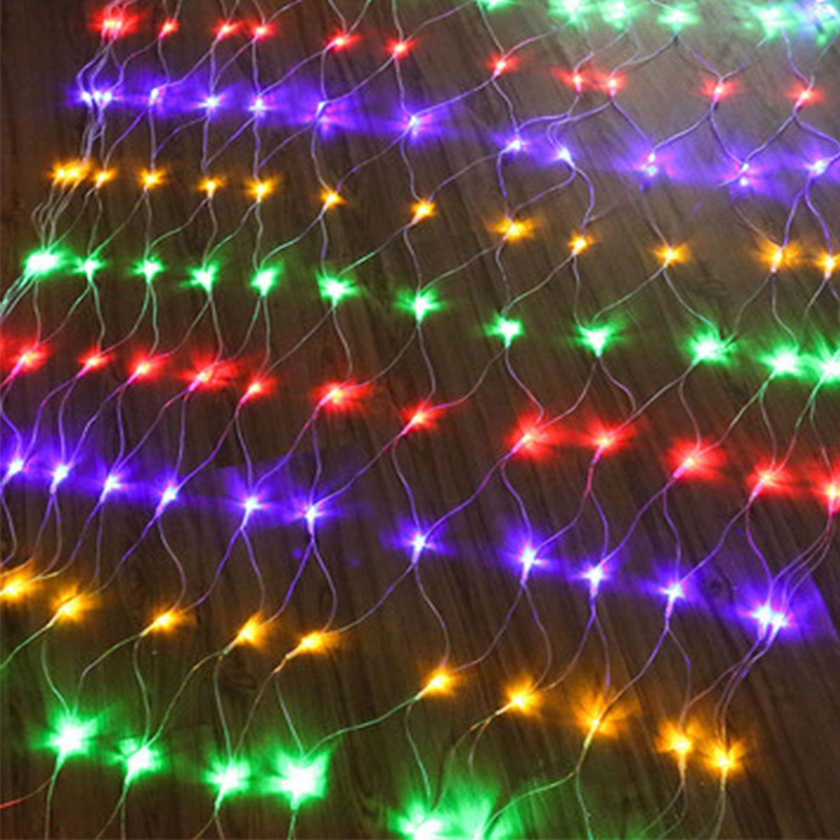LED LETGOSPT bunt Lichtervorhang LED-Lichternetz Netzlicht Lichterkette Kontrolleur, Mesh mit