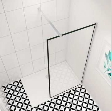 duschspa Duschwand Walk in Dusche Glaswand Duschtrennwand 8mm 200cm ESG Nano Glas, Einscheibensicherheitsglas, Sicherheitsglas, (Set), Glas, Nano Glas