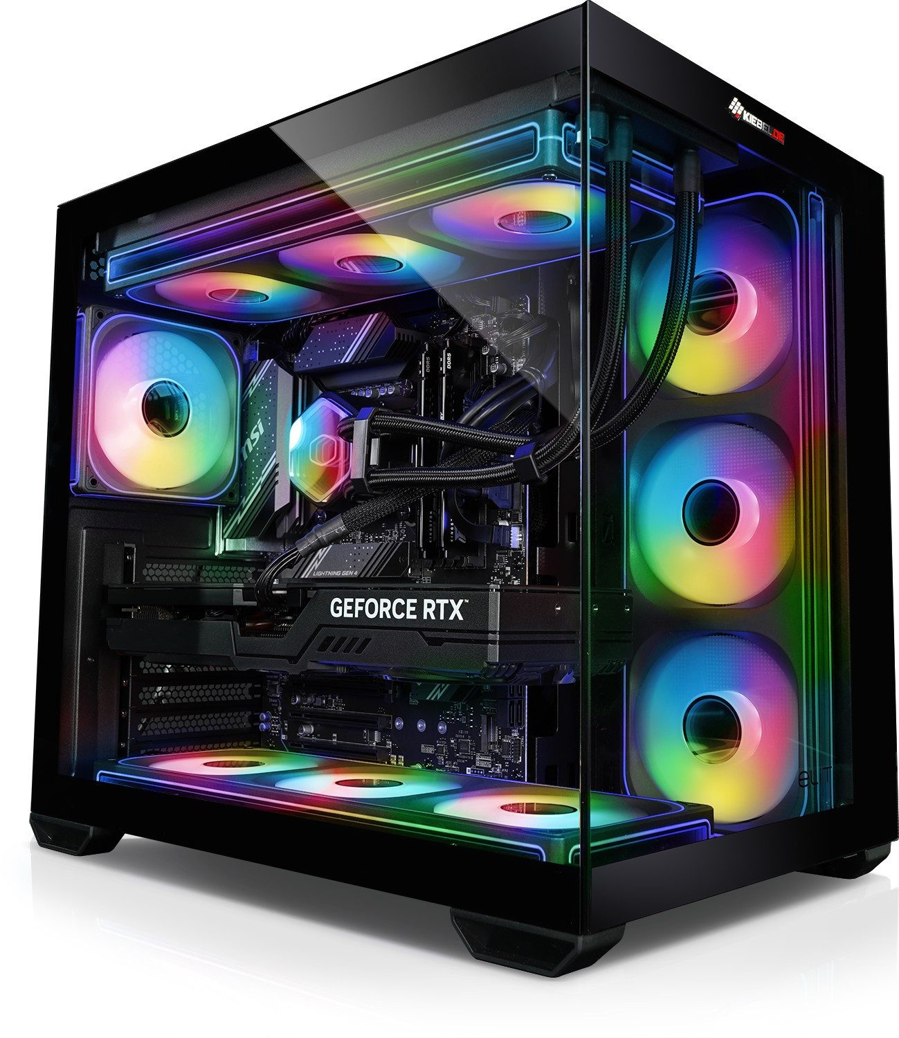 Kiebel Panorama 14 Gaming-PC (Intel Core i9 Intel Core i9-14900KF, RTX 5070, 32 GB RAM, 1000 GB SSD, Wasserkühlung, ARGB-Beleuchtung, WLAN)