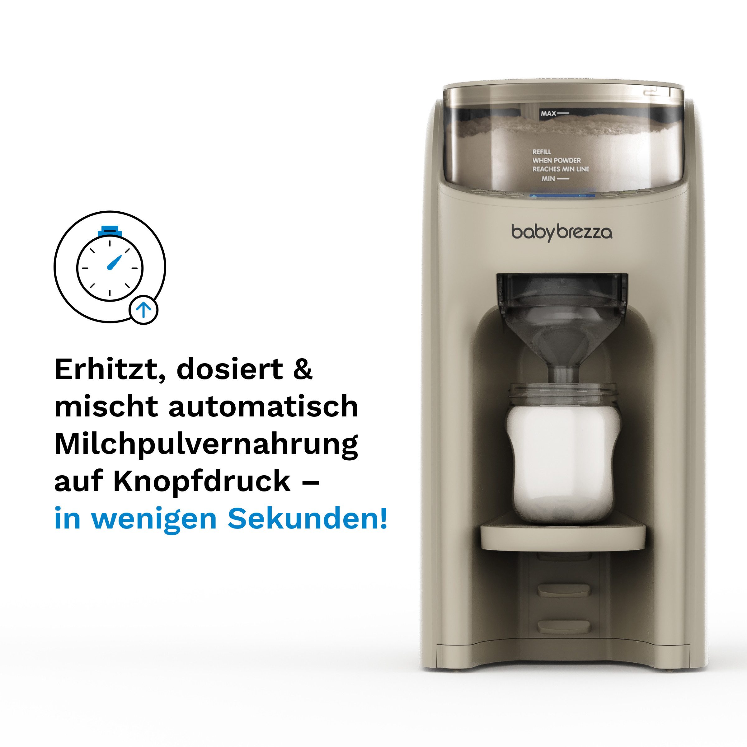 Baby Brezza Babyflaschenwärmer Automatischer Flaschenzubereiter mit Pulvermischung und Temperaturwahl, Zubereitung in Sekunden – ideal auch für nachts – Bild 2 von 5