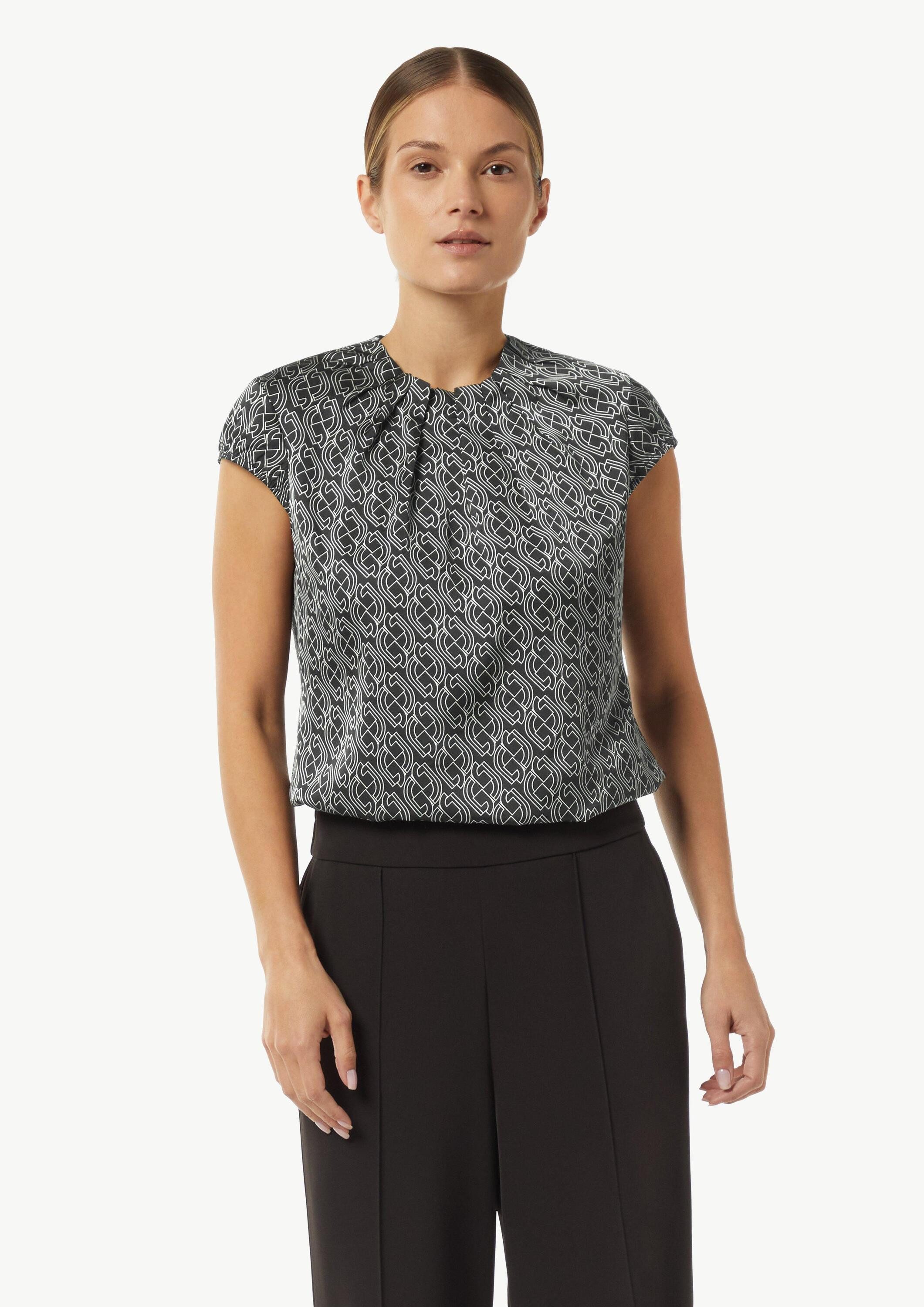 comma Kurzarmbluse Bluse Satinbluse mit Raffung günstig online kaufen