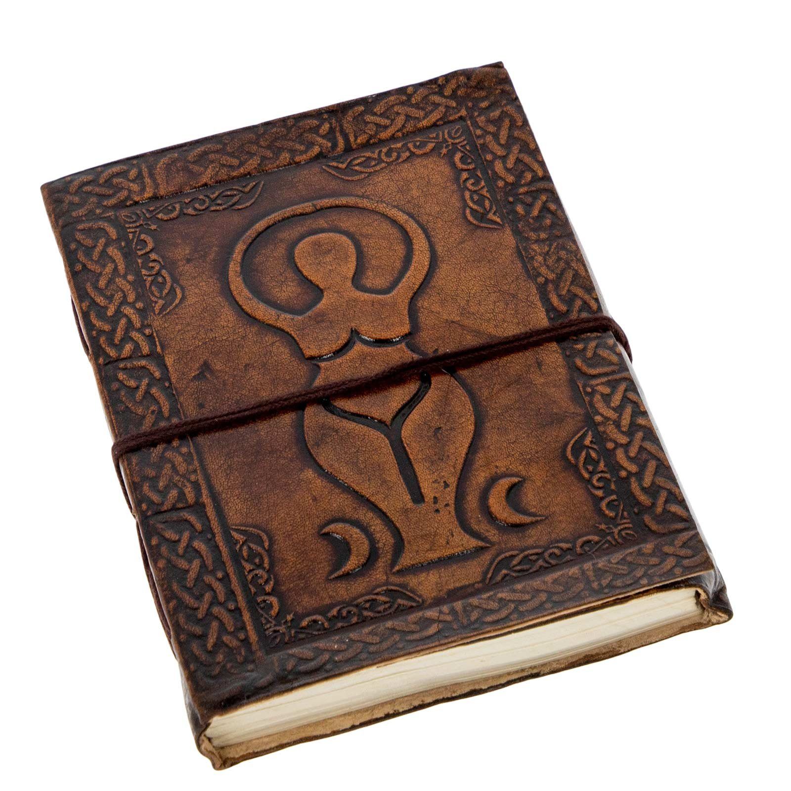 Tagebuch Wicca Tagebuch Notizbuch Große Göttin MAGIE Mondgöttin UND Leder KUNST 15x11,5cm