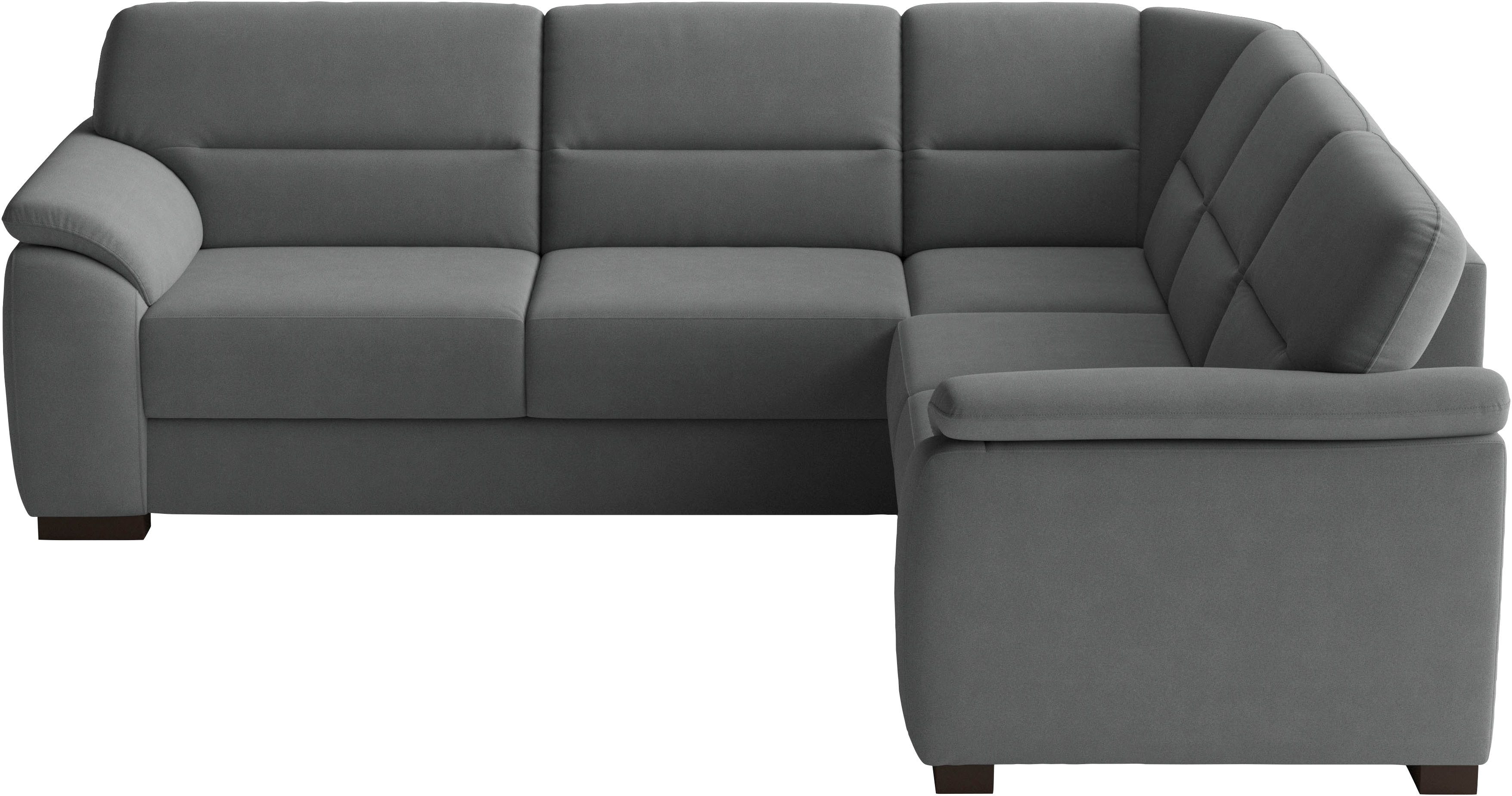 sit&more Ecksofa Montego L-Form, B: 256 cm, große Stoffauswahl, Komfortsitzhöhe 46 cm, optional Schlaffunktion und Schubkasten mit Stauraum