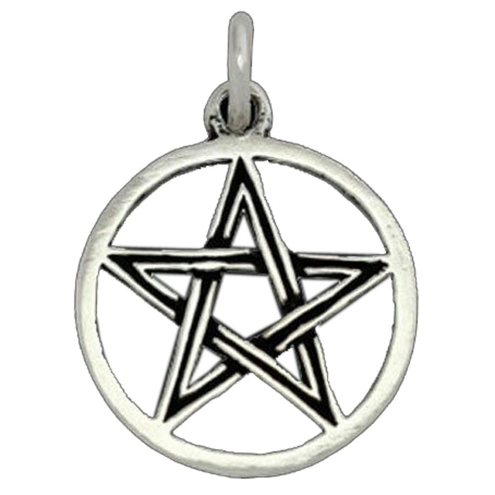 Kettenanhänger Pentagramm Schmuck Anhänger 925er Silber - Pentagramm - 27x19mm