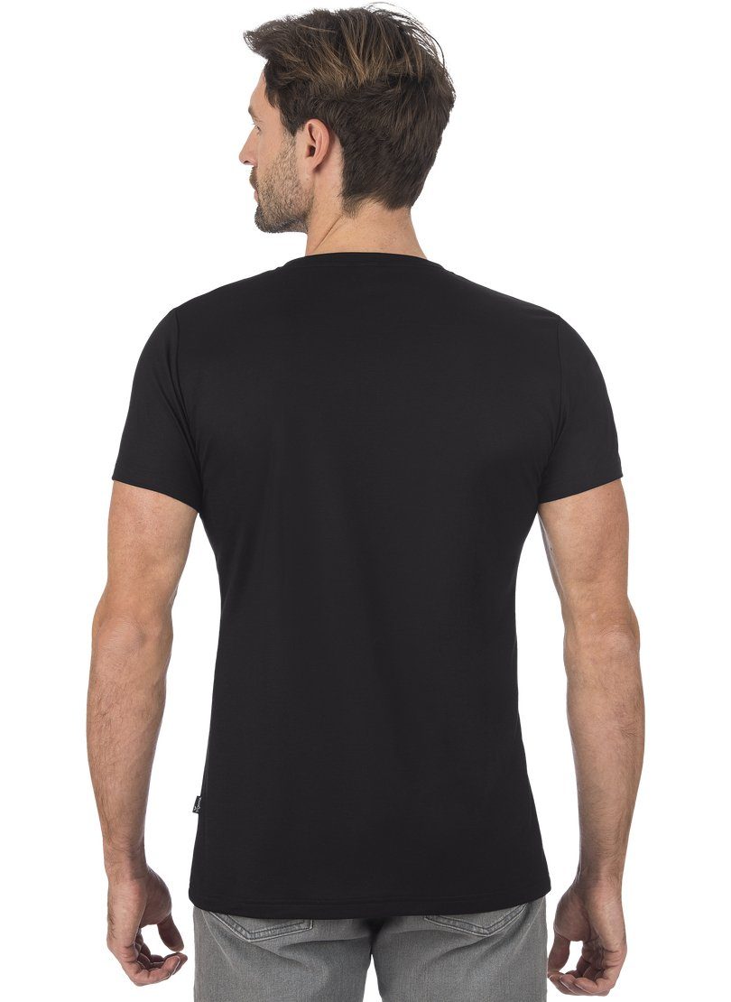 V-Shirt aus Lyocell T-Shirt TRIGEMA schwarz Trigema 100%