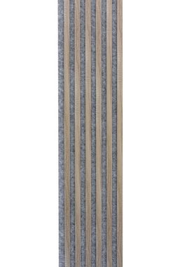 marbet design Wandpaneel, (Akustikpaneele 0,81 m² MDF Lamellenwand 8 Lamellenfarben Holz Optik - (1 Paneel - 2,7m, grau - Sonoma Eiche) Filz Akustik Effekt innen Flur Wohnzimmer)