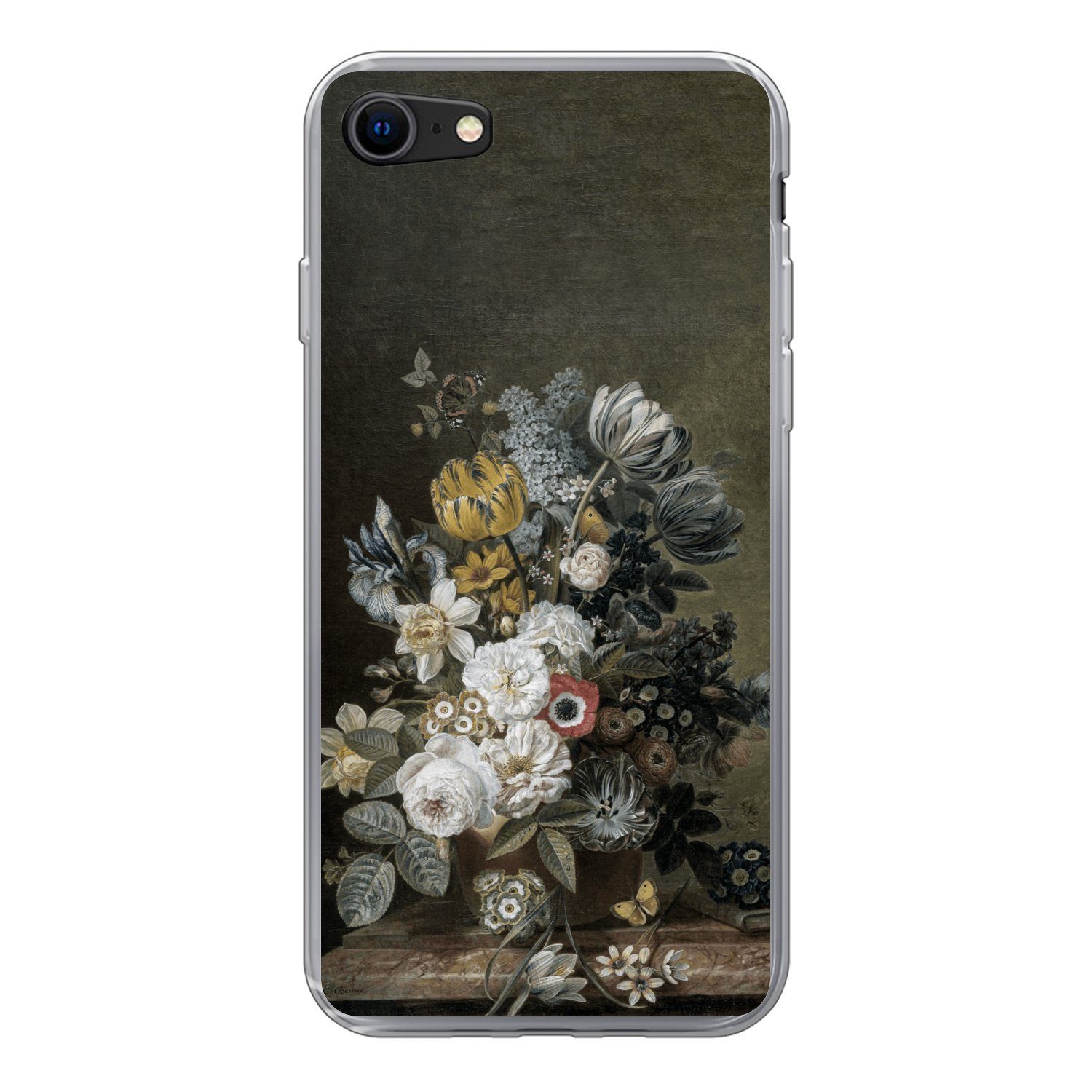MuchoWow Handyhülle für Apple iPhone 7 Stilleben mit Blumen - Alte Meister - Malerei, Smartphone-Bumper, Print, Handy Schutzhülle Dünn