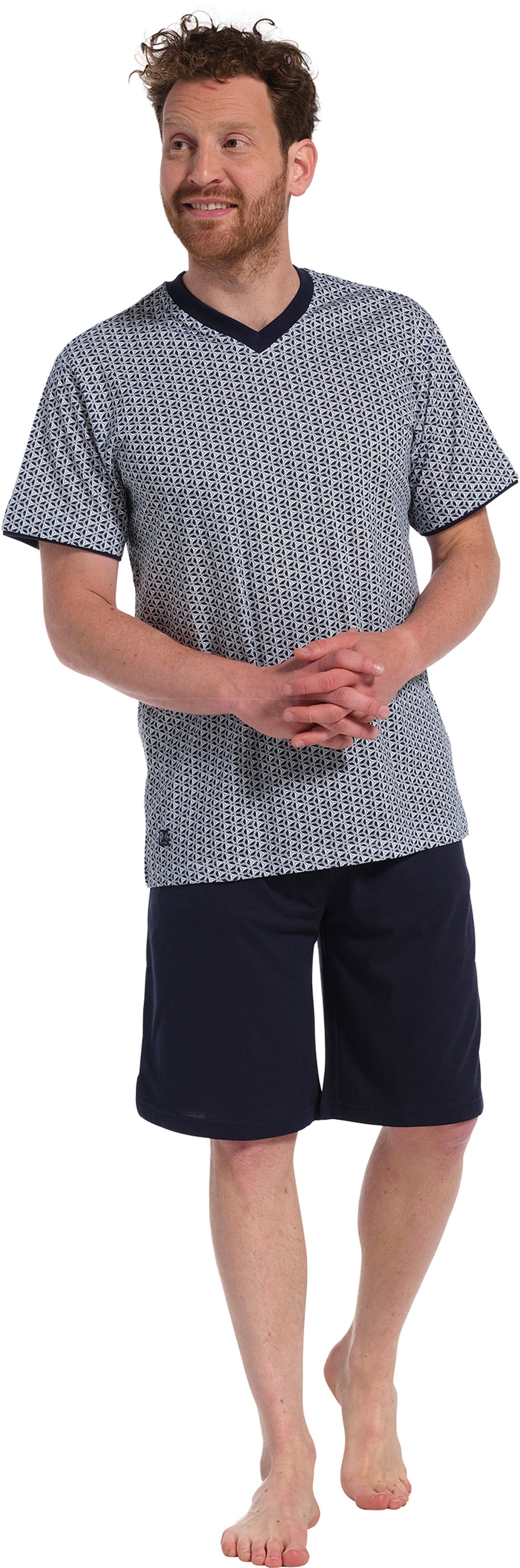 Pastunette Schlafanzug Herren Shorty Pyjama (2 tlg) Modisches Design