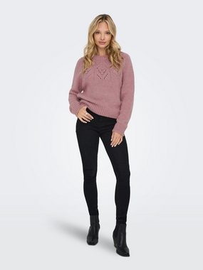 JACQUELINE de YONG Strickpullover Strick Struktur Pullover Langarm Sweater JDYDINEA 6577 in Rosa