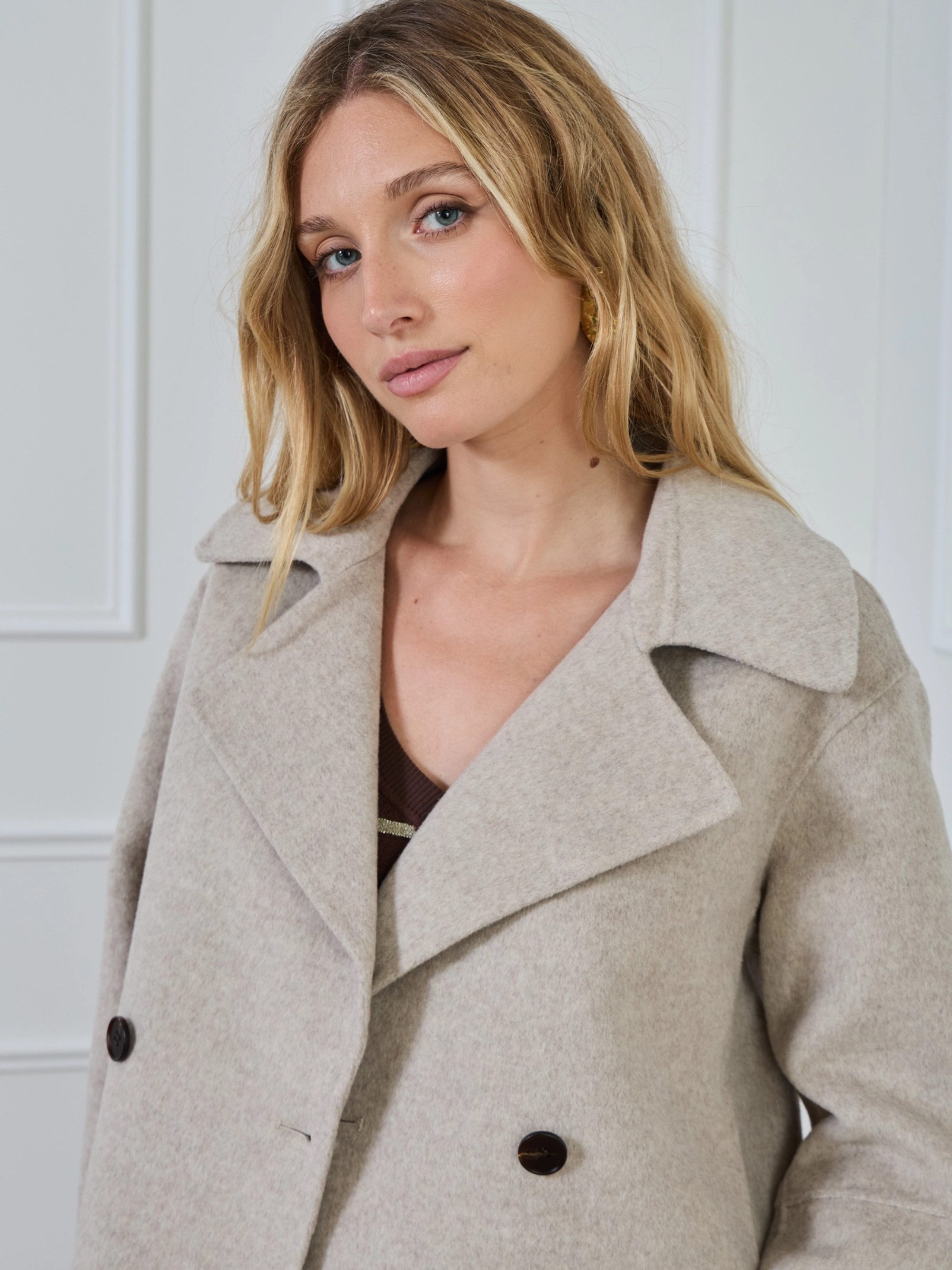 ANNIS Fashion & Accessoires Kurzmantel "AMARA" (1-tlg) NEU, Wolle, Cabanjacke