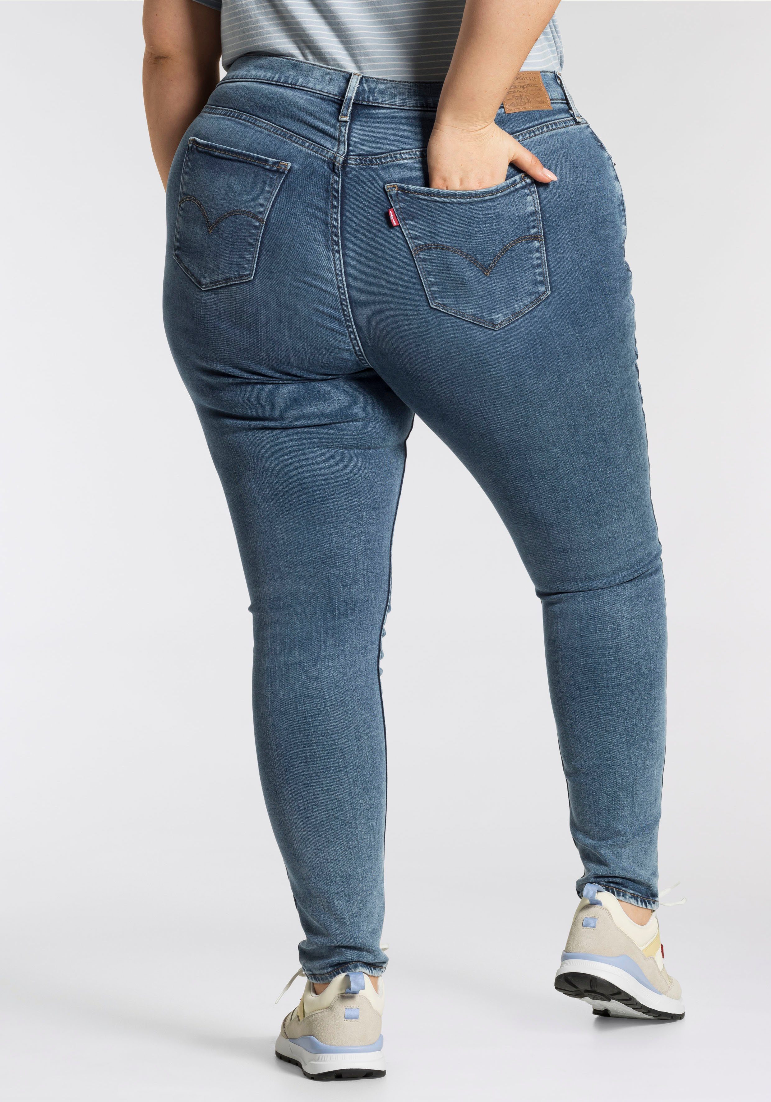 mid-blue-used SKINNY Levi's® sehr RISE figurbetonter Plus Schnitt 721 PL Skinny-fit-Jeans HI