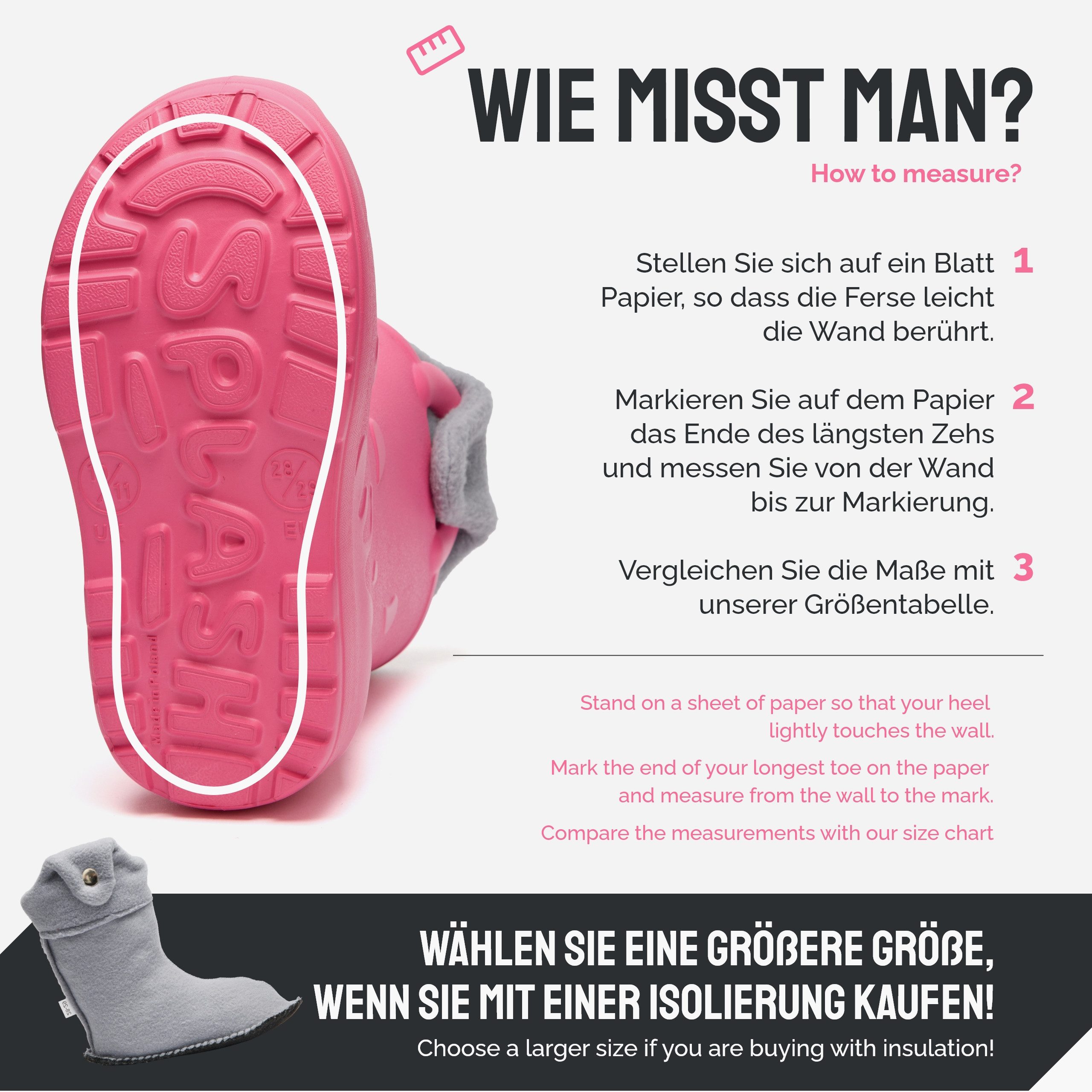 Ladeheid x Camminare Kinder aus leichtem EVA warm gefüttert mit Griff LA-CA-21 Gummistiefel