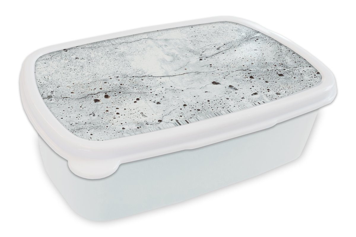 MuchoWow Lunchbox Marmor - Luxus - Steine, Kunststoff, (2-tlg), Brotbox für Kinder und Erwachsene, Brotdose, für Jungs und Mädchen weiß