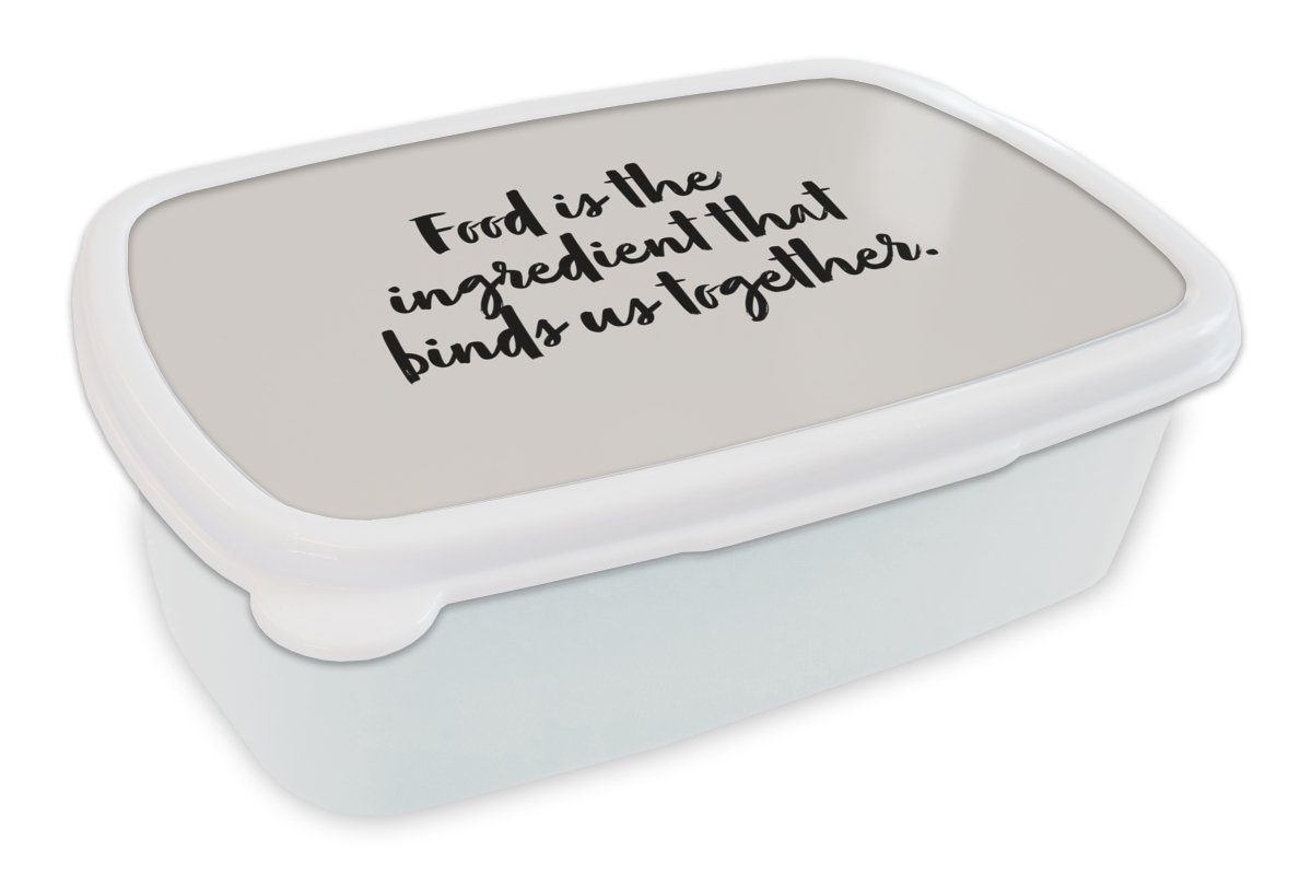 MuchoWow Lunchbox für Brotbox Ehepaar die und ist Erwachsene, und - Kinder Sprichwörter Kunststoff, Jungs Zitate uns, für - (2-tlg), Brotdose, Essen - die Zutat, Mädchen weiß