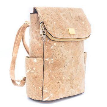 Ella Eisvogel Freizeitrucksack Eleganter Freizeitrucksack aus Kork mit goldenen Elementen - vegan