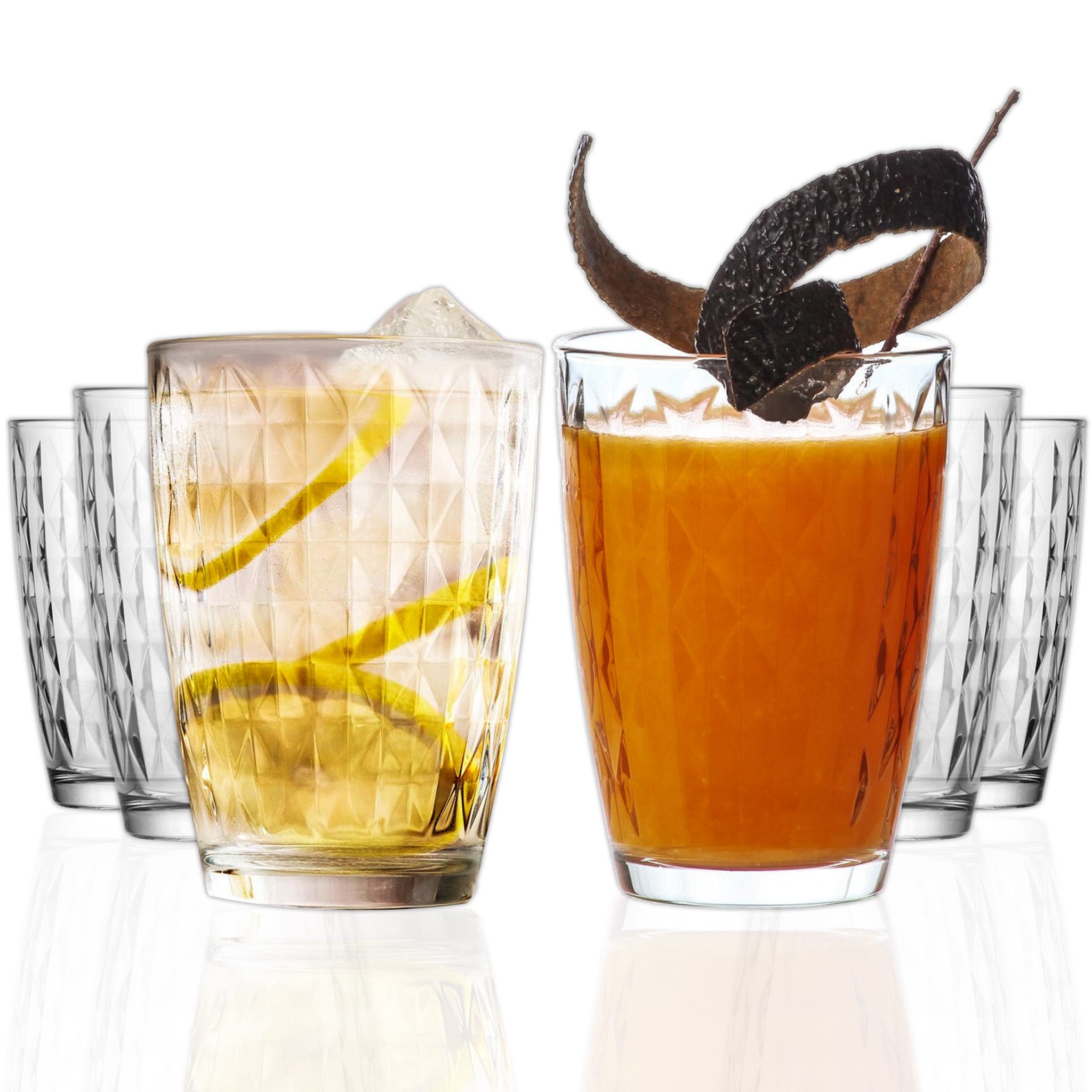 LAV Gläser-Set Artemis Longdrinkglas, 6-tlg., Glas, 6er Set, 415ml, Perfekt für Cocktails, Longdrinks und Softdrinks.