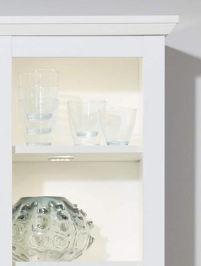 trendteam Wohnwand Baxter, (in weiß Landhaus, Komplett-Set 4-teilig, 365 x 195 cm), mit Vitrinenschrank