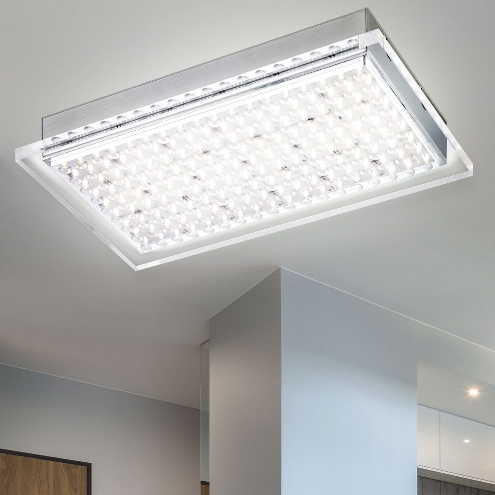 etc-shop LED Deckenleuchte, LED-Leuchtmittel fest verbaut, Warmweiß, Deckenlampe Stahl LED Deckenleuchte Modern Wohnzimmerleuchte Decke | Deckenlampen