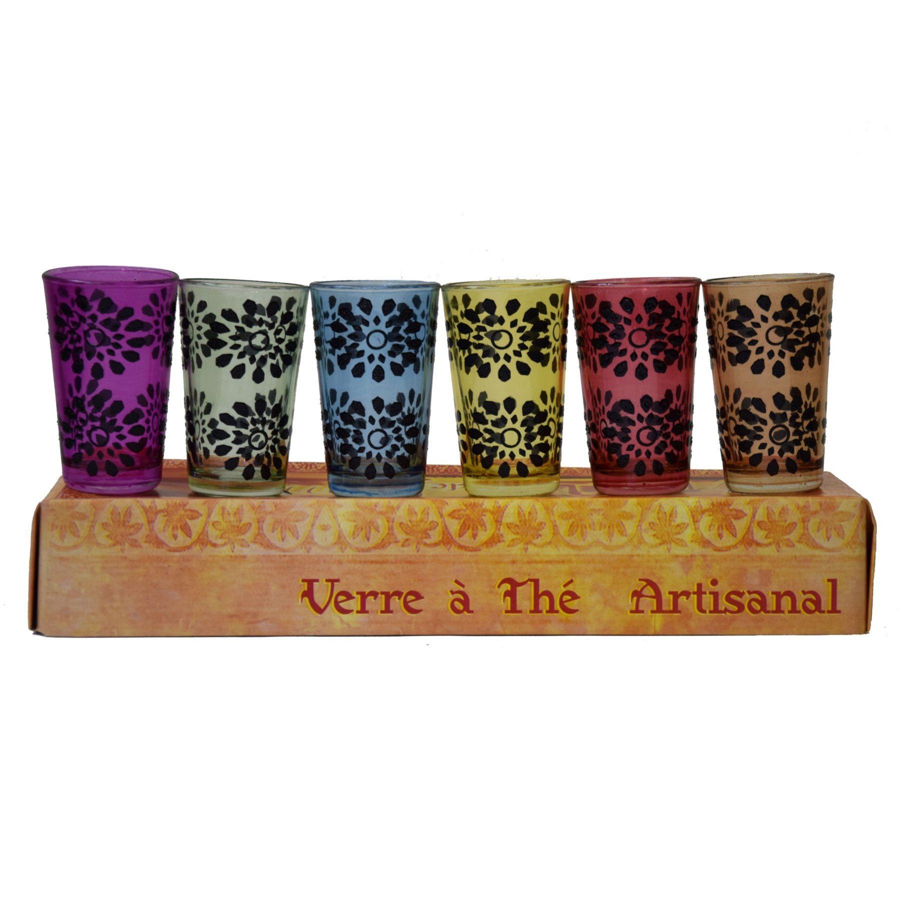 SIMANDRA Teeglas orientalische Teegläser marokkanisches Teeglas Set 6-teilig, handgefertigt