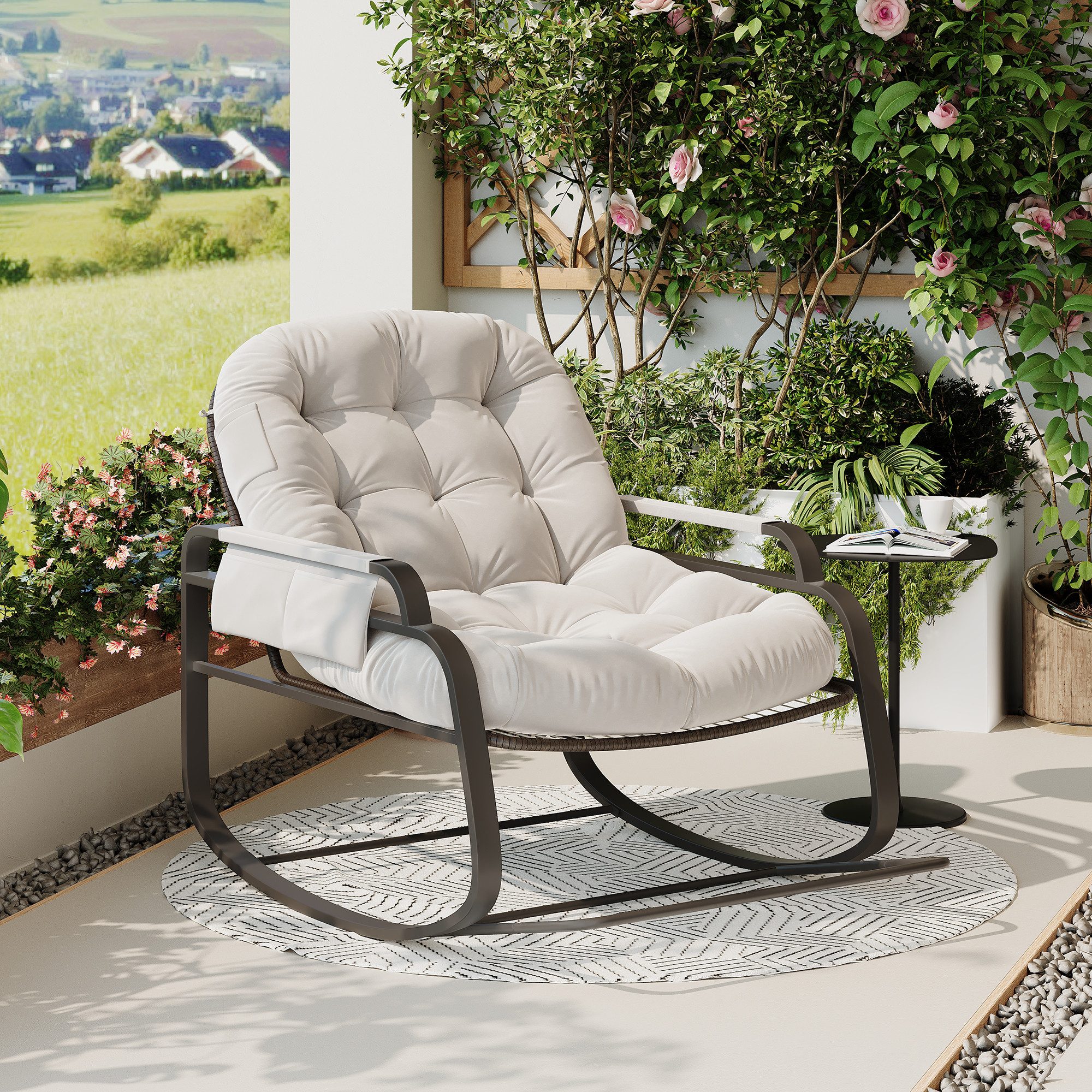 SEEZSSA Schaukelstuhl Schaukelstuhl Stillsessel Relaxsessel Schaukelsessel günstig online kaufen
