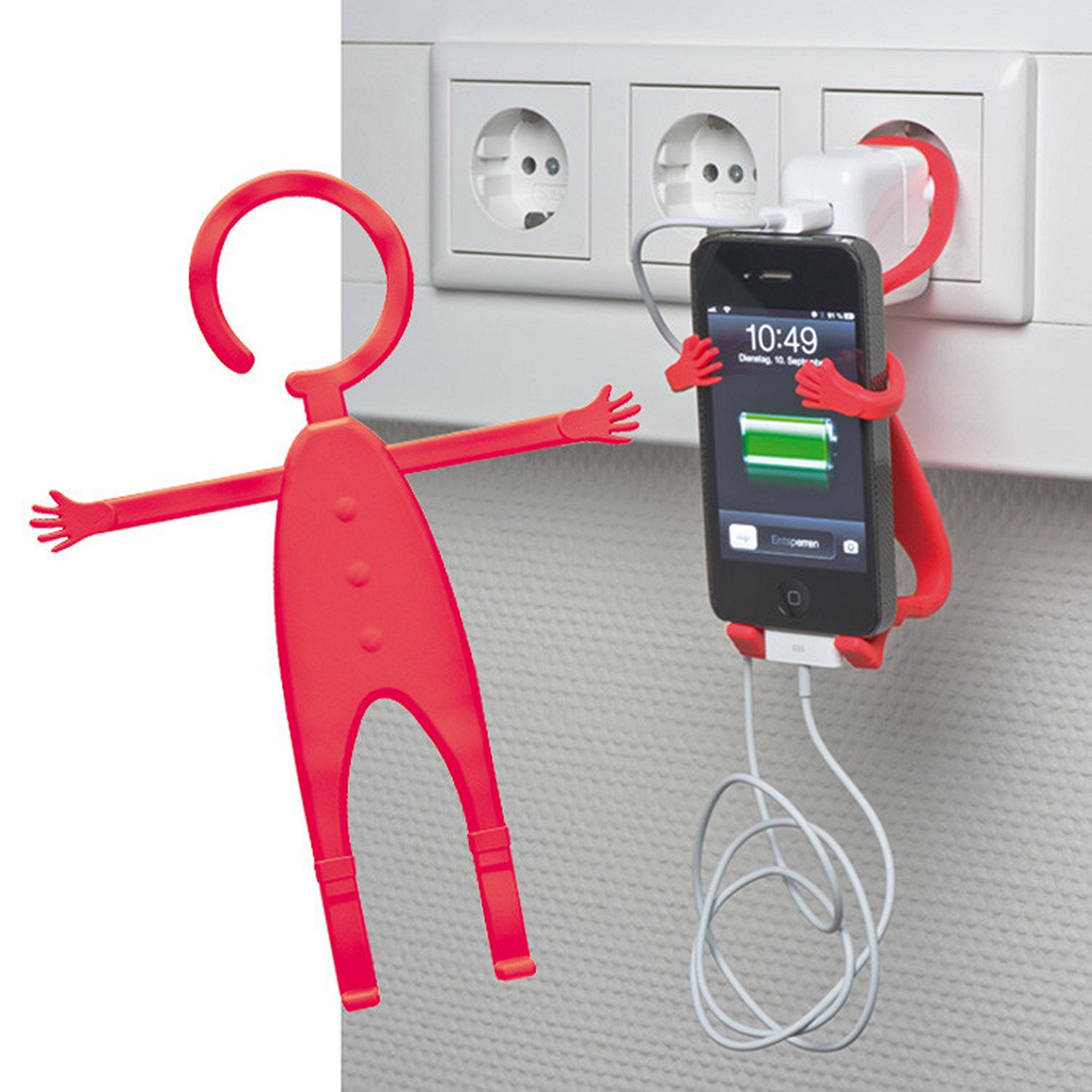 Handy-Halterung Handyhalter "Fleximännchen" / Farbe: rot