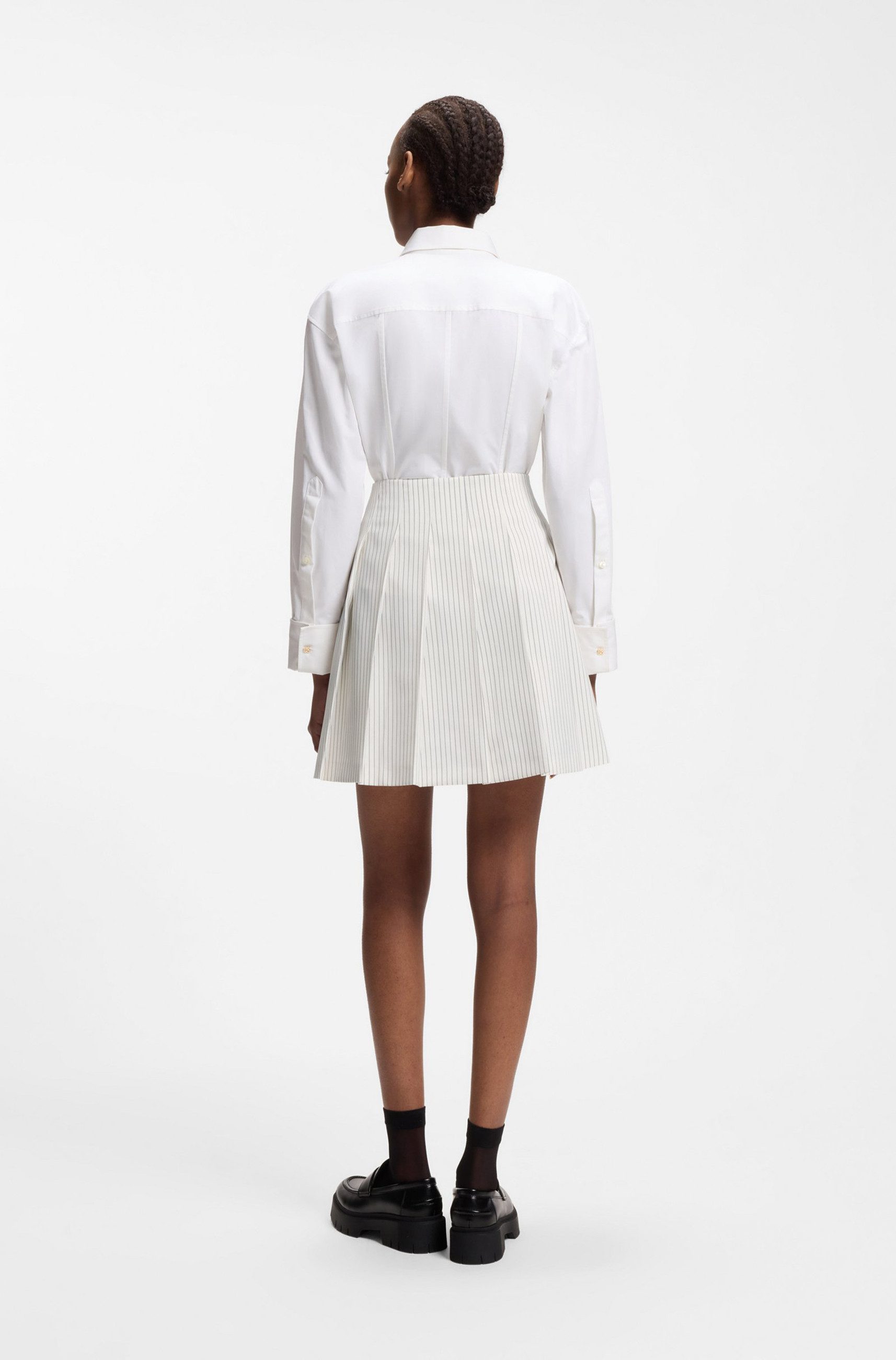 HUGO A-Linien-Rock Riberi mit Nadelstreifen und Wickeloptik (1-tlg)