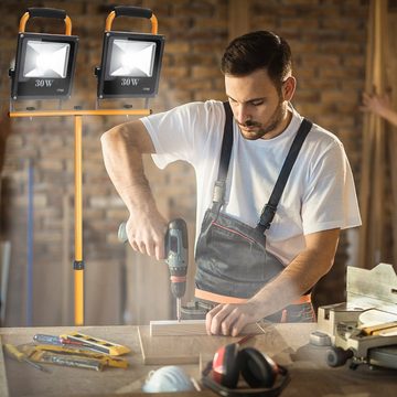 Clanmacy LED Baustrahler Stativ für Baustrahler Teleskop Stativ Höhenverstellbar Strahler