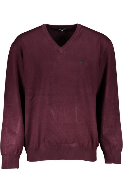 U.S. GRAND POLO Strickpullover Herrenhemd Rot in Übergröße: V-Ausschnitt mi günstig online kaufen