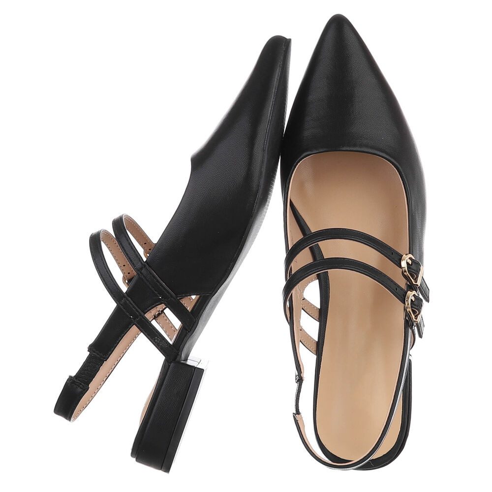 Ital-Design Damen Slingback-Pumps mit Blockabsatz elegant Schnürpumps (91742441) Blockabsatz Schnür- & Riemchenpumps in Schwarz