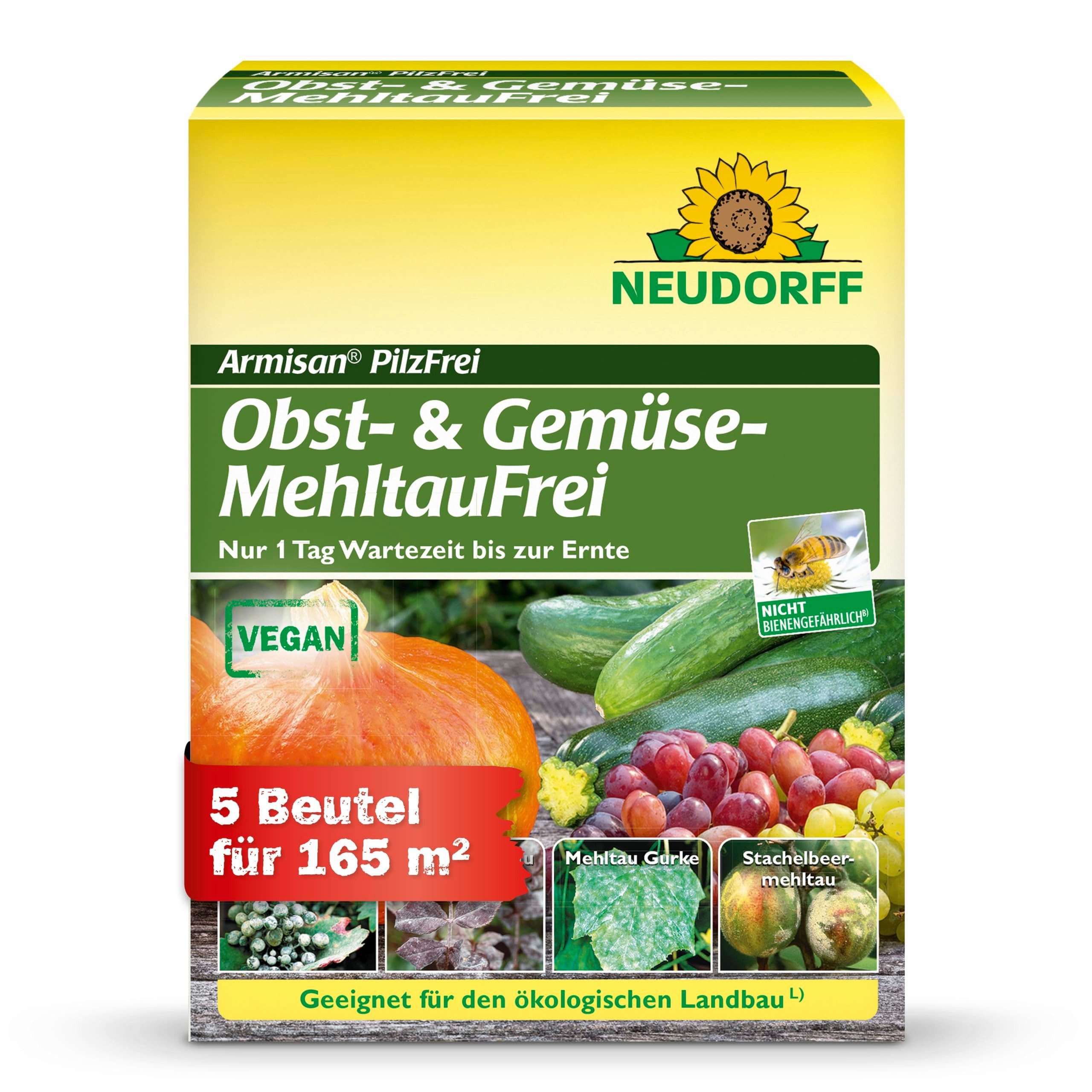 Neudorff Pflanzen-Pilzfrei Armisan PilzFrei Obst- & Gemüse-MehltauFrei 50g für 165m², Bekämpft effektiv Echten Mehltau und Schorf an Obst, Gemüse und Rosen